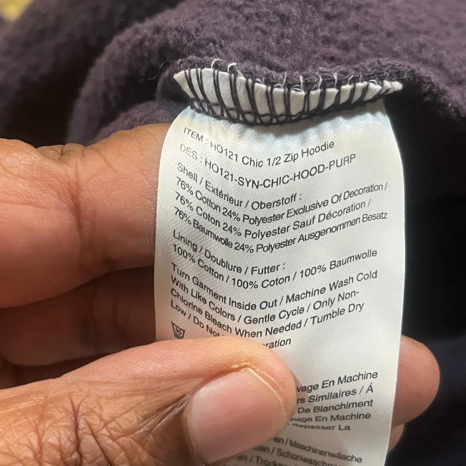 Peloton Women Large Purple Half Zip Hoodie Pullover Logo Athleisure Activewear - Image 6