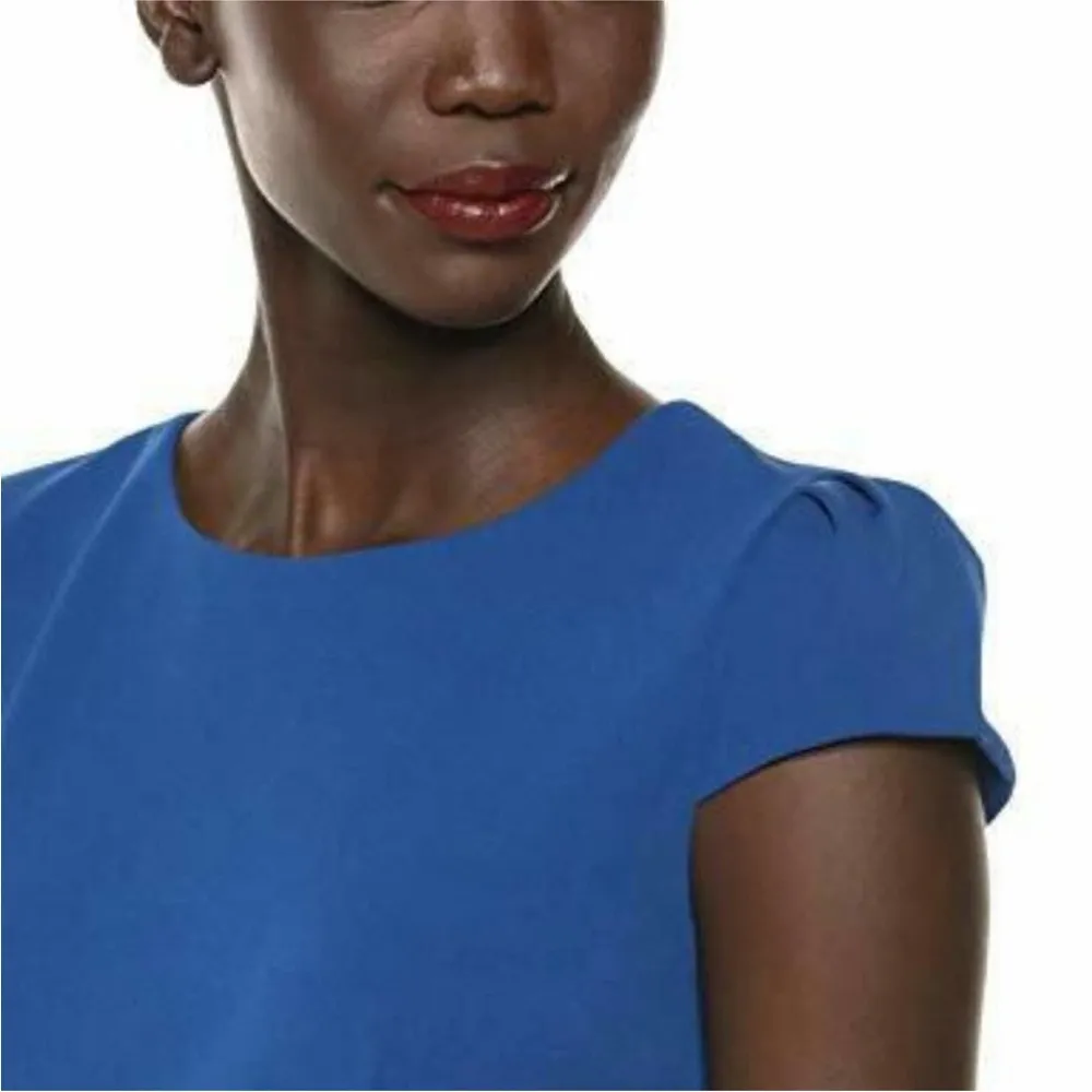 Betsey Johnson Blue Puff Sleeve Sheath Dress ocean blue size 14 - Image 3