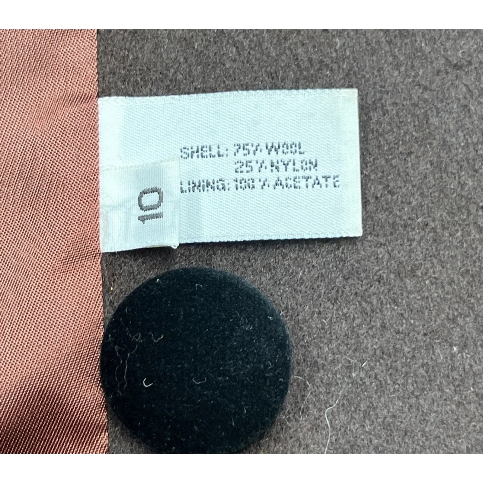 Vtg Forecaster of Boston Wool Blend Swing Coat Brown Size 10 Velvet Trim USA - Image 7