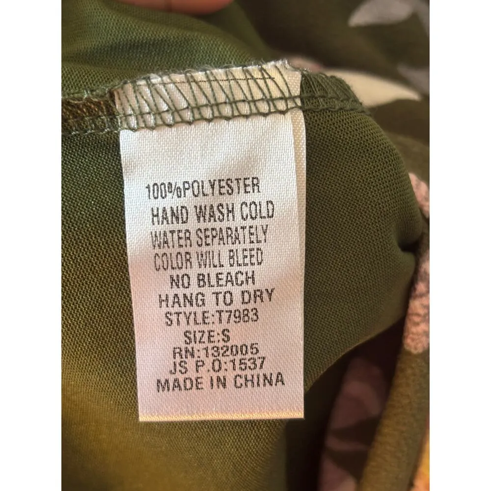 Entro Women’s Small ruffle long sleeve Boho Feminine floral top Bishop Sleeves - Image 6