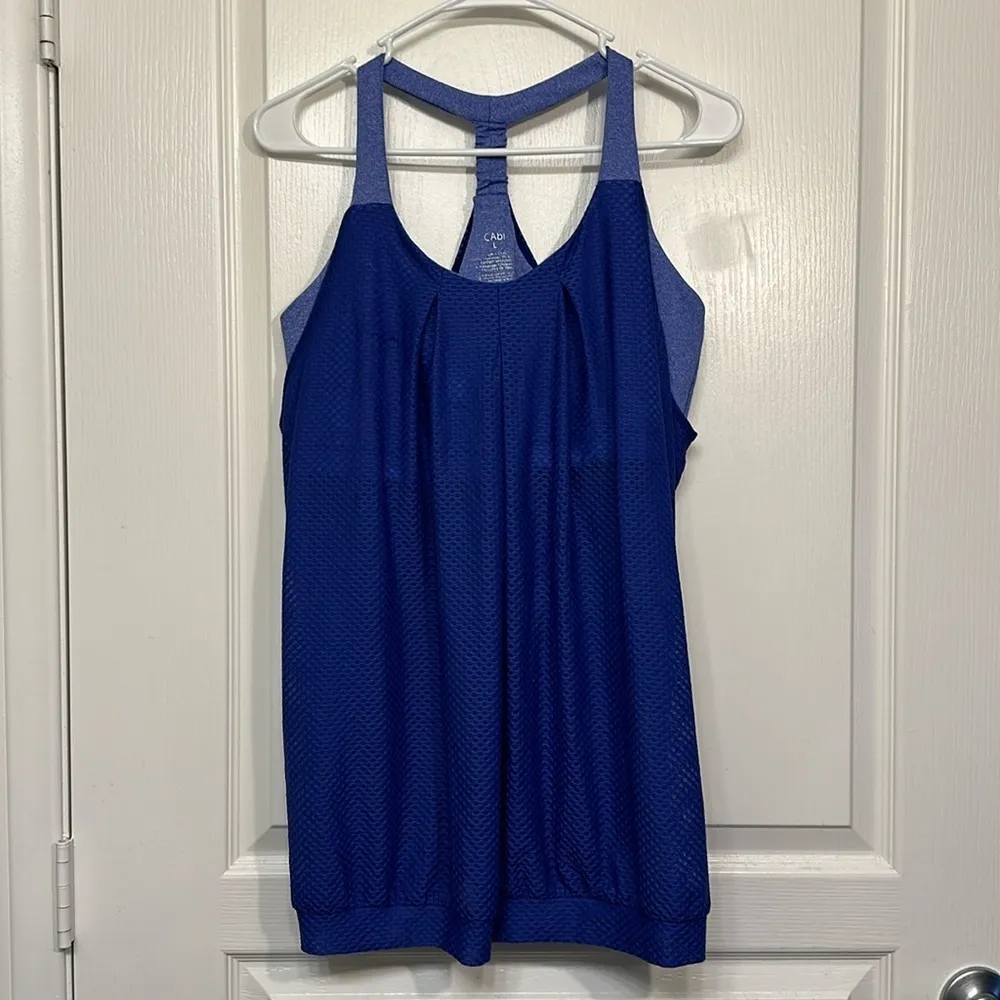 CABI Mesh Athletic GYM Activewear Racerback Built in Bra Tank Top Size Large GUC - Image 3