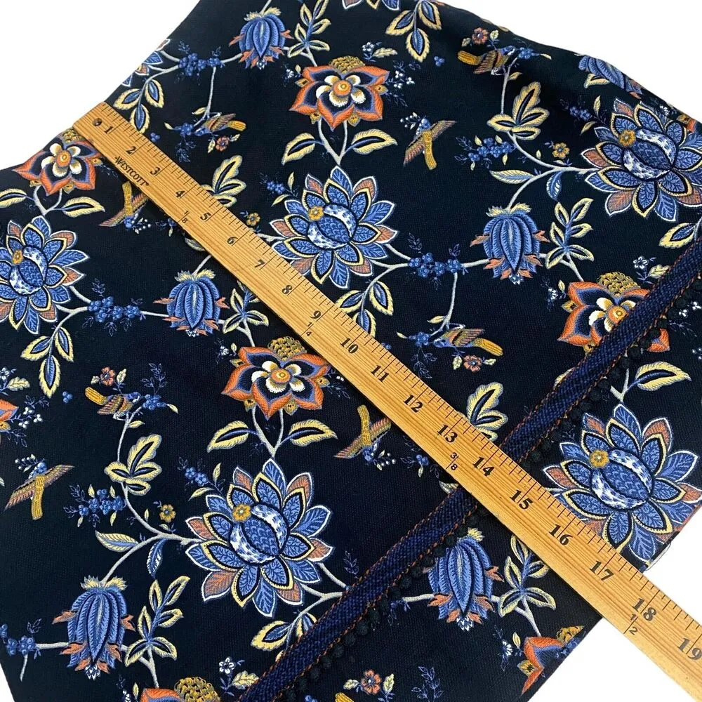 Loft Mini Skirt Women’s Floral A-line Blue Size M Casual Aesthetic Church Office - Image 7