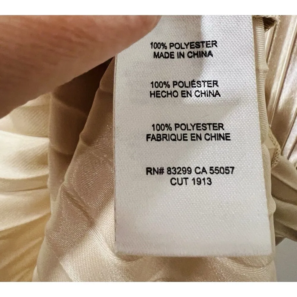 Tash and Sophie Satin Pleated Champagne Midi Skirt Size XL Pull - Image 10