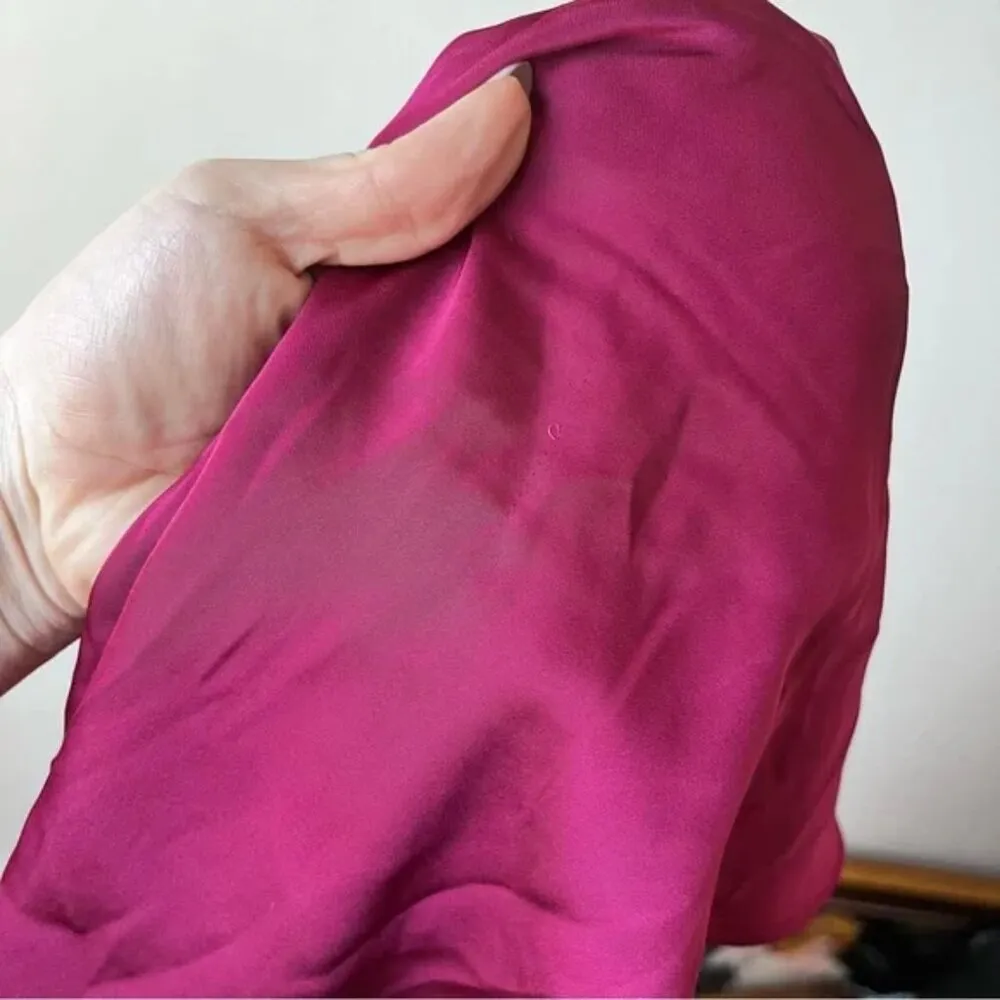 Petal & Pup Vienna Strapless Berry Satin Ruffle Side Slit Midi Dress XL - Image 15