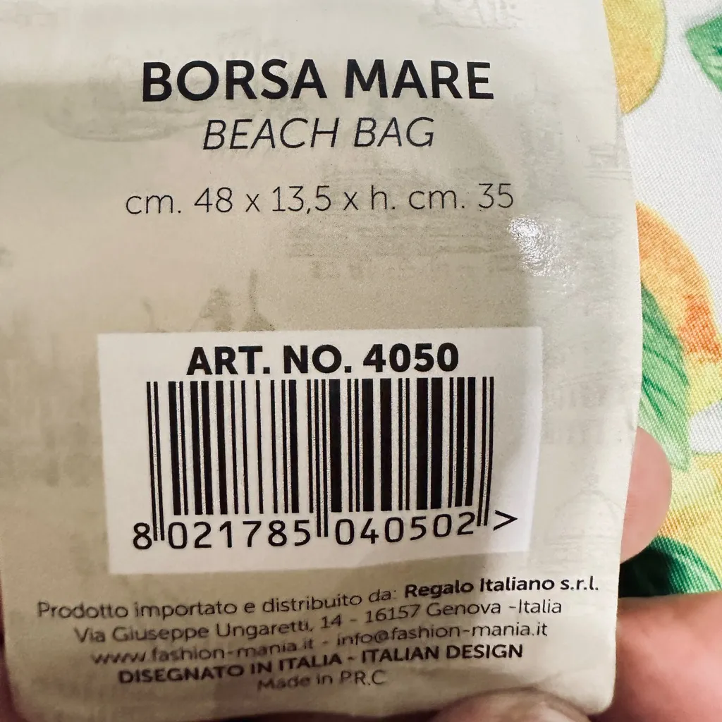 🇮🇹 Amalfi Waterproof Polyester Borsa Mare/Beach Tote Bag Yellow - Image 8