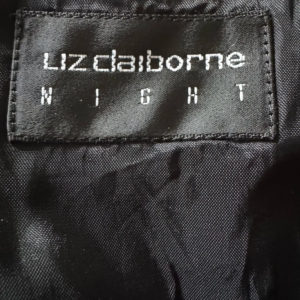 Vtg Black Beaded Shift Dress Elegant Cocktail Party Liz Claiborne Night size‎ 8 - Image 7