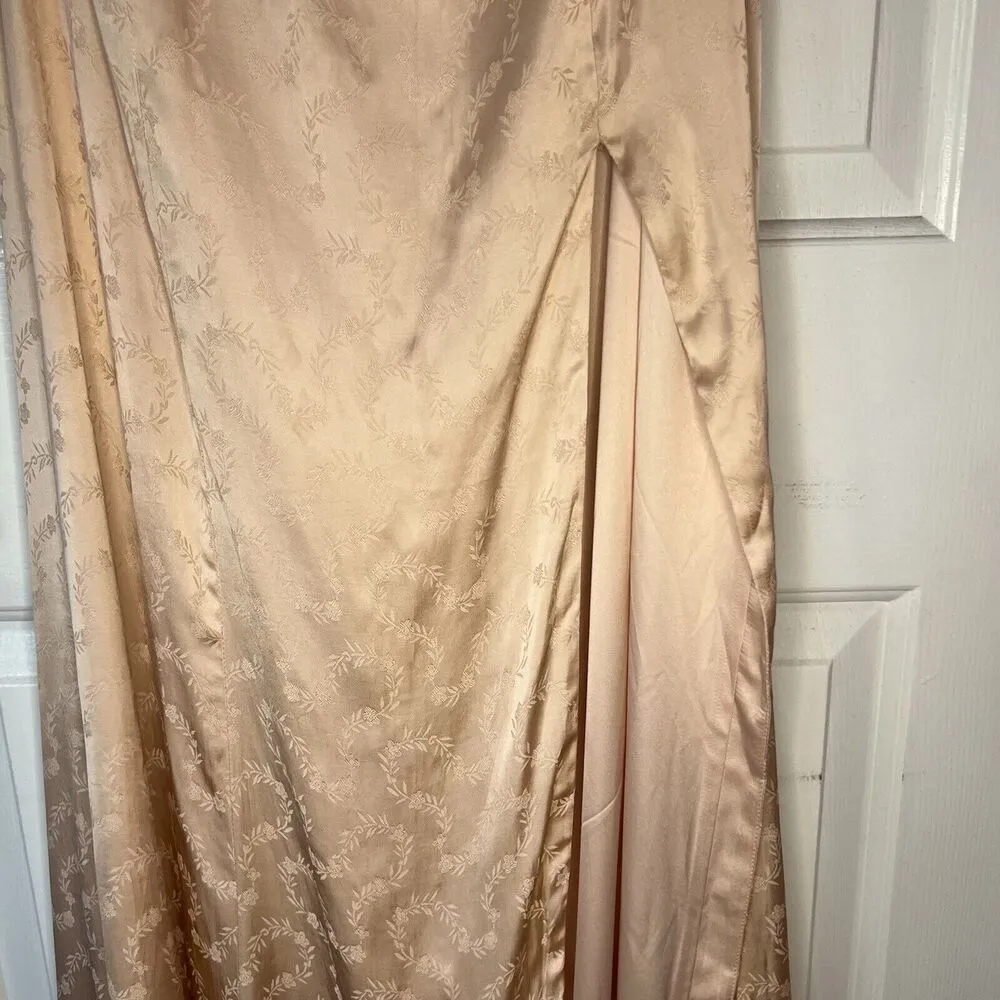 Majorelle Giannina Dress Medium Pink Blush Satin Gown Floral Cut Out MSRP $248 - Image 7