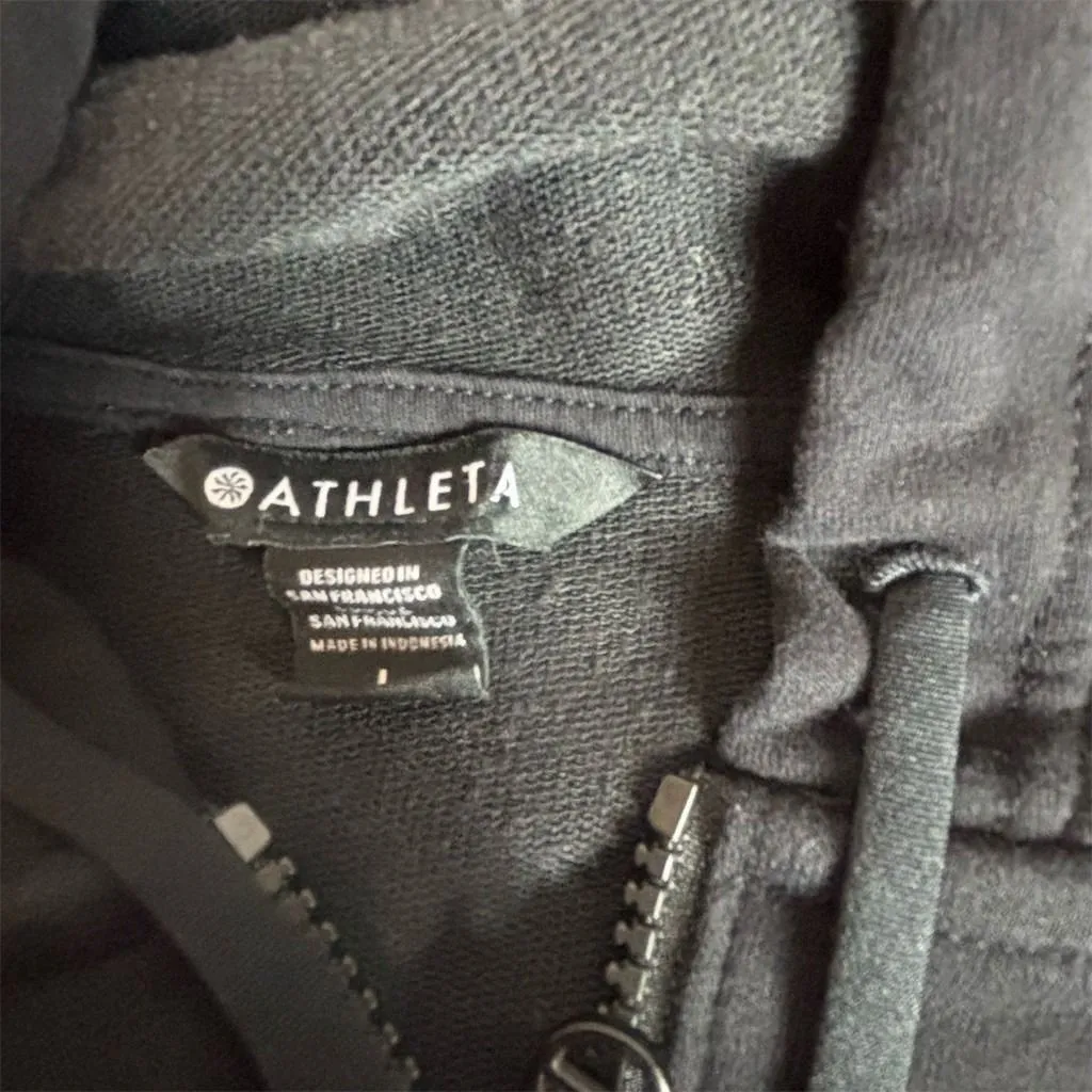 Athleta Jacket Womens Large Black Hooded Half Zip Packable Anorak Pullover - Image 4