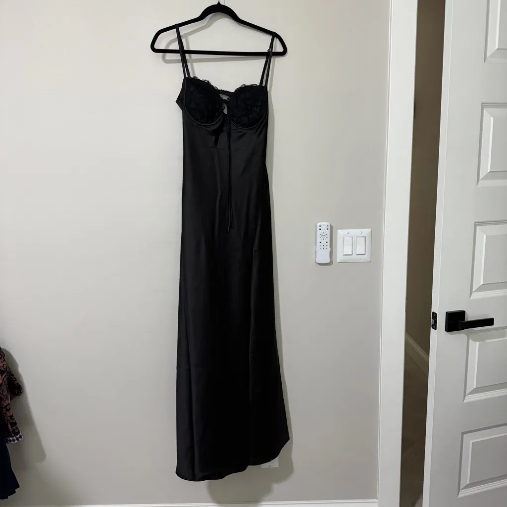 Princess Polly Tall Fadyen Bias Cut Maxi Dress Black - Image 2