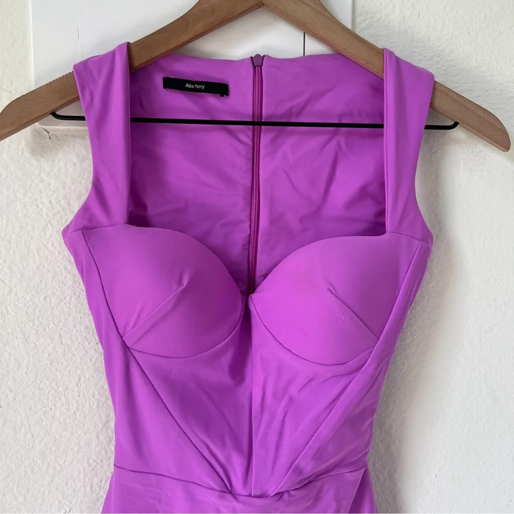 ALEX PERRY Halsey Sweetheart Mini Dress in Purple Size 6 - Image 5