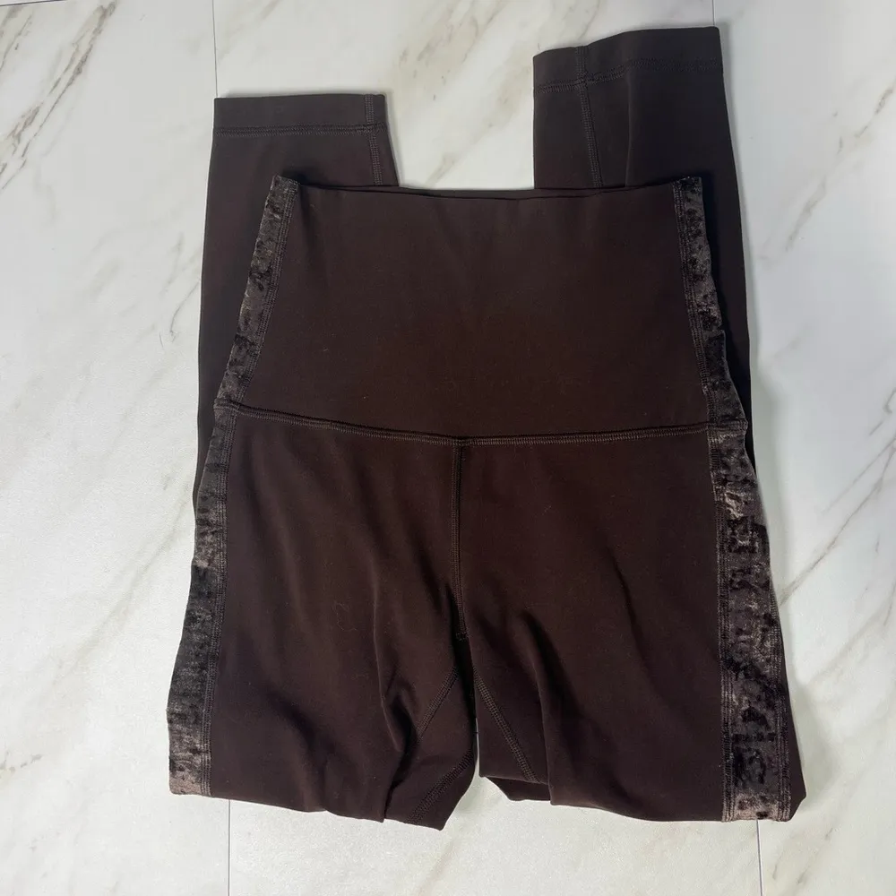 Lululemon Align Super High Rise Crop Brown Crushed Velvet size 4 - Image 4