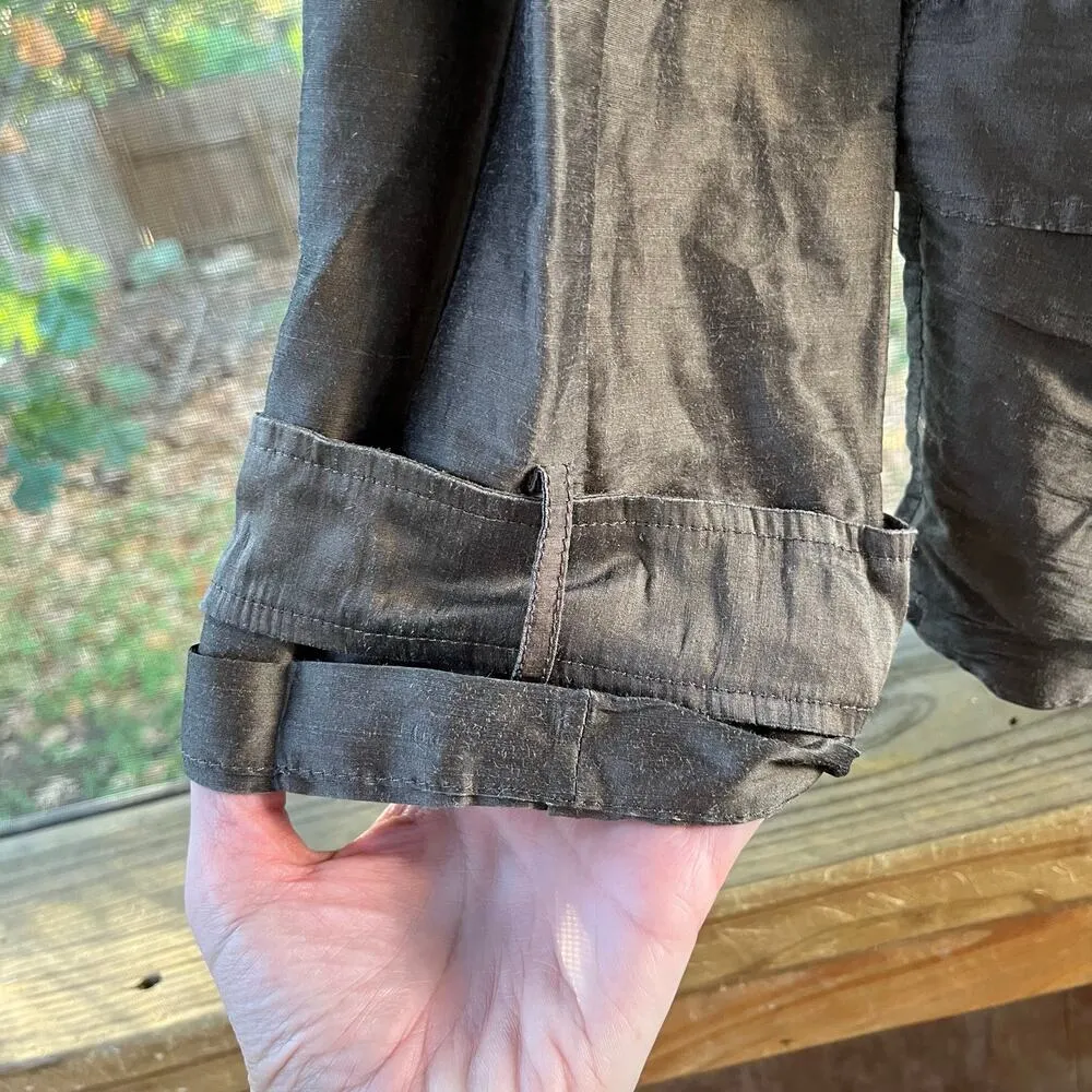 Lafayette 148 New York Women's Army Green/Brown Lightweight Jacket Size 14 - Image 6