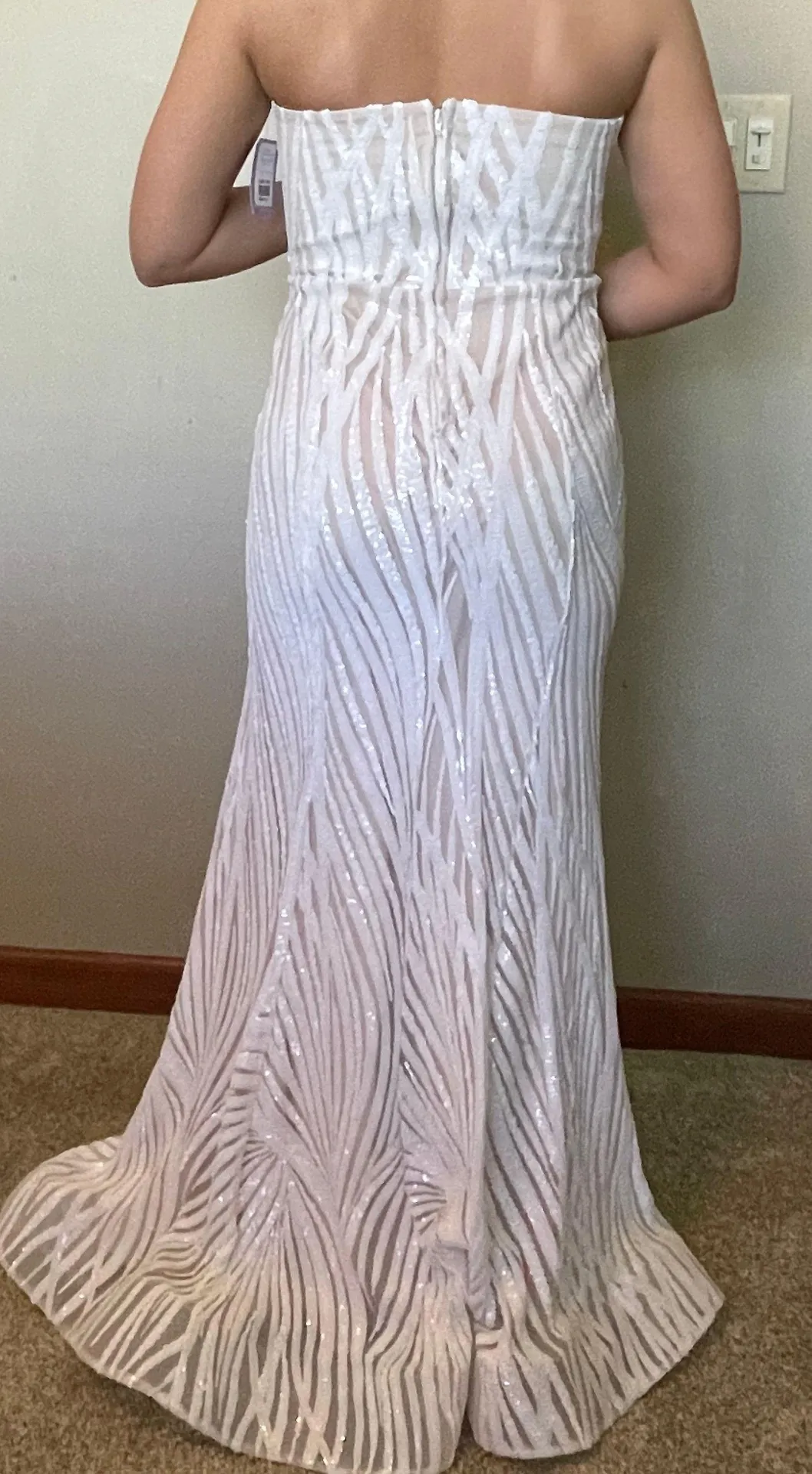 White Sequin Formal Dress - Image 3