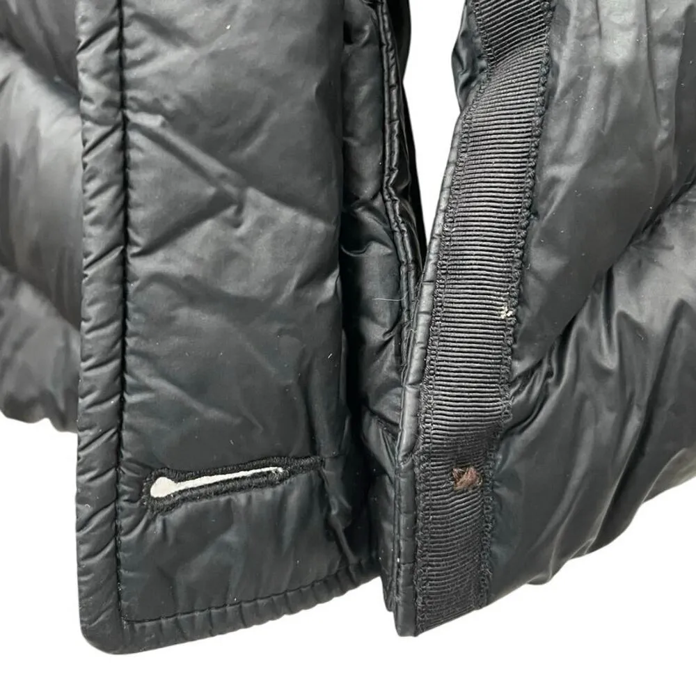 Abercrombie & Fitch Women's Black Fur Hooded Button Parka Puffer Coat Jacket S - Image 5