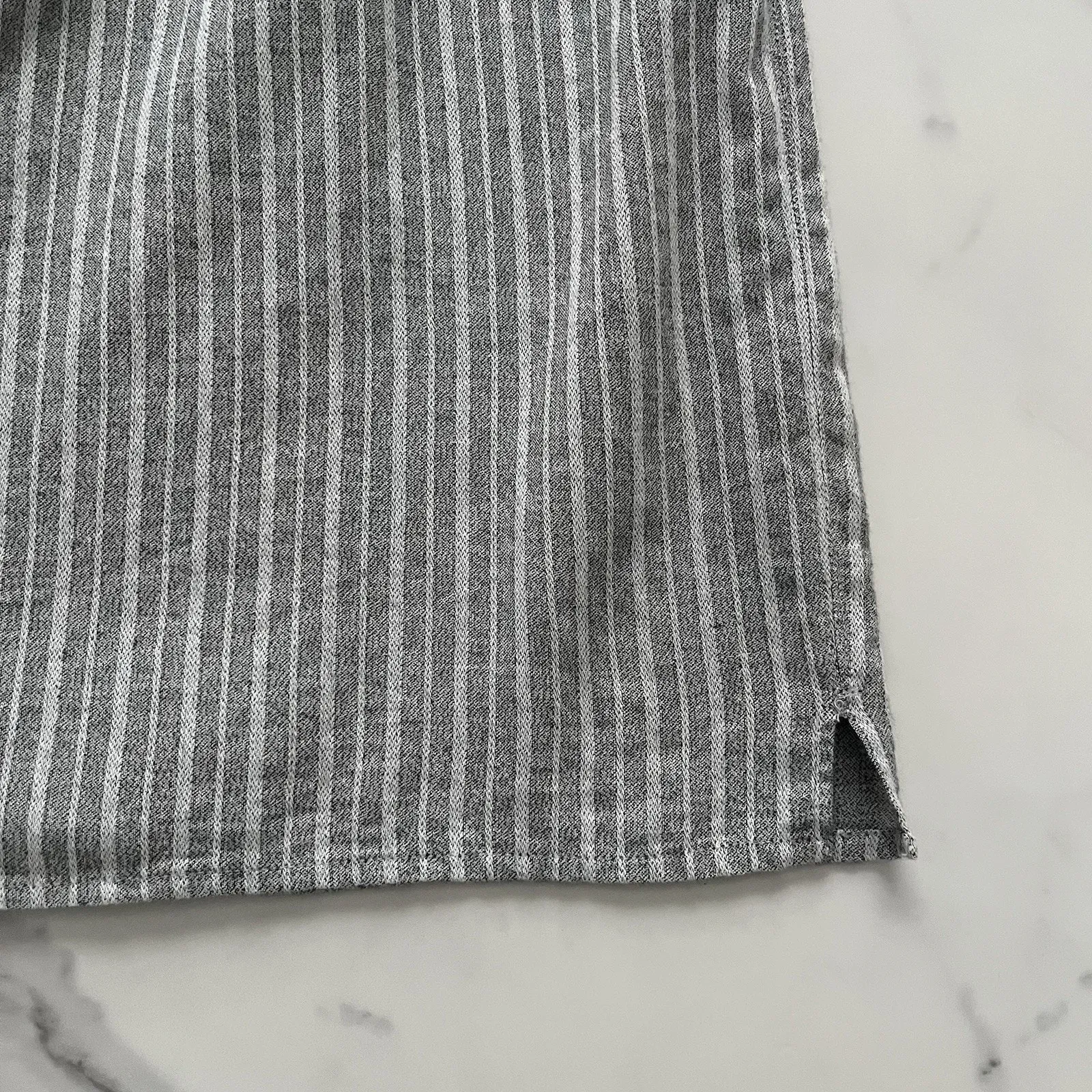 Isabel Marant Etoile Henley Blouse grey Striped Size 42 Quiet luxury chic shirt - Image 8