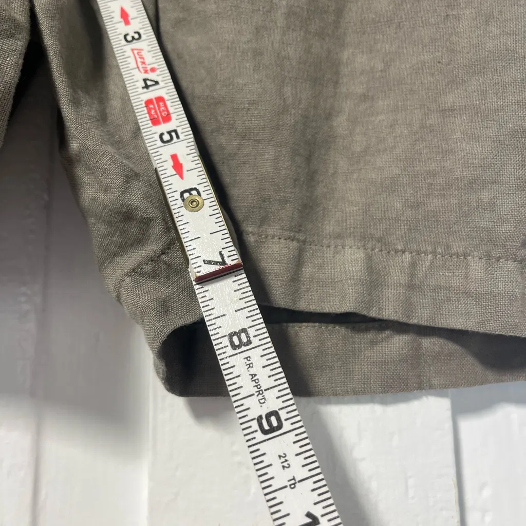 J Jill Pure Jill Garment dyed Olive green Linen petite shorts size XS - Image 7