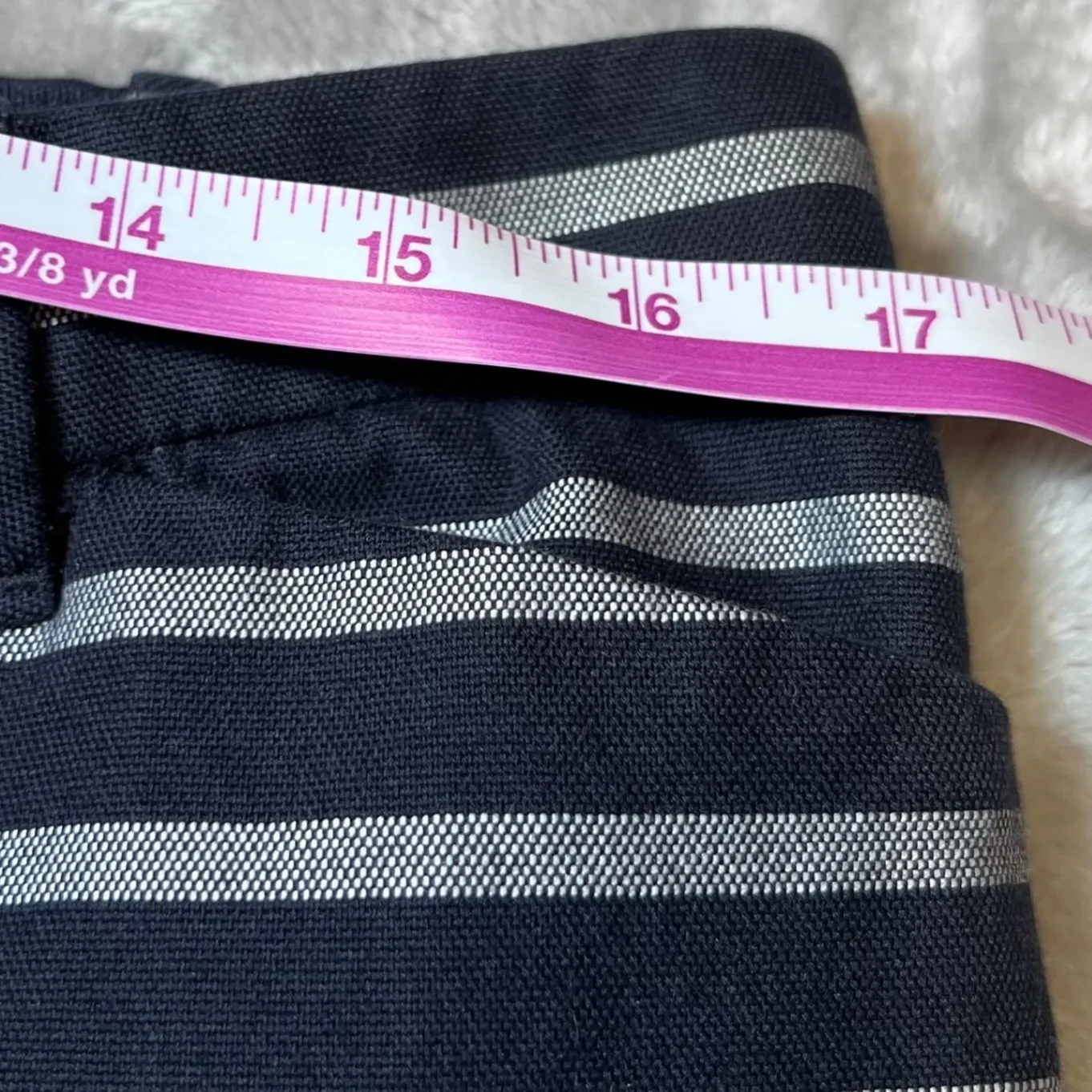 Gap Slim Cropped Striped Pants Womens 8 Black Grey Stretch Office Casual Party - Image 11