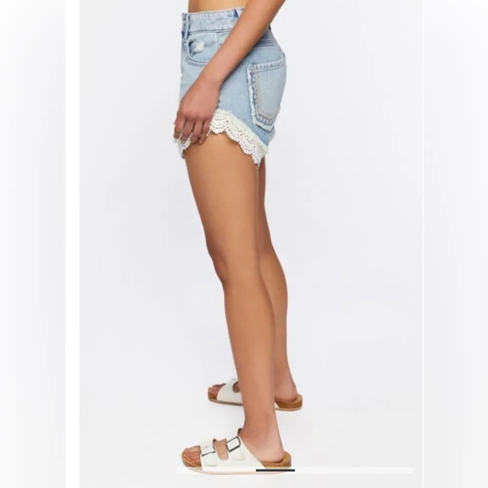 NWT Forever21 - Lace-Trim Denim Shorts - Image 3
