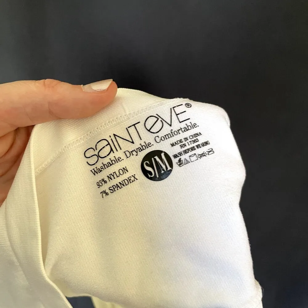 Saint Eve nylon padded bandeau bra strapless women's size S/M stretch comfort White - Image 3