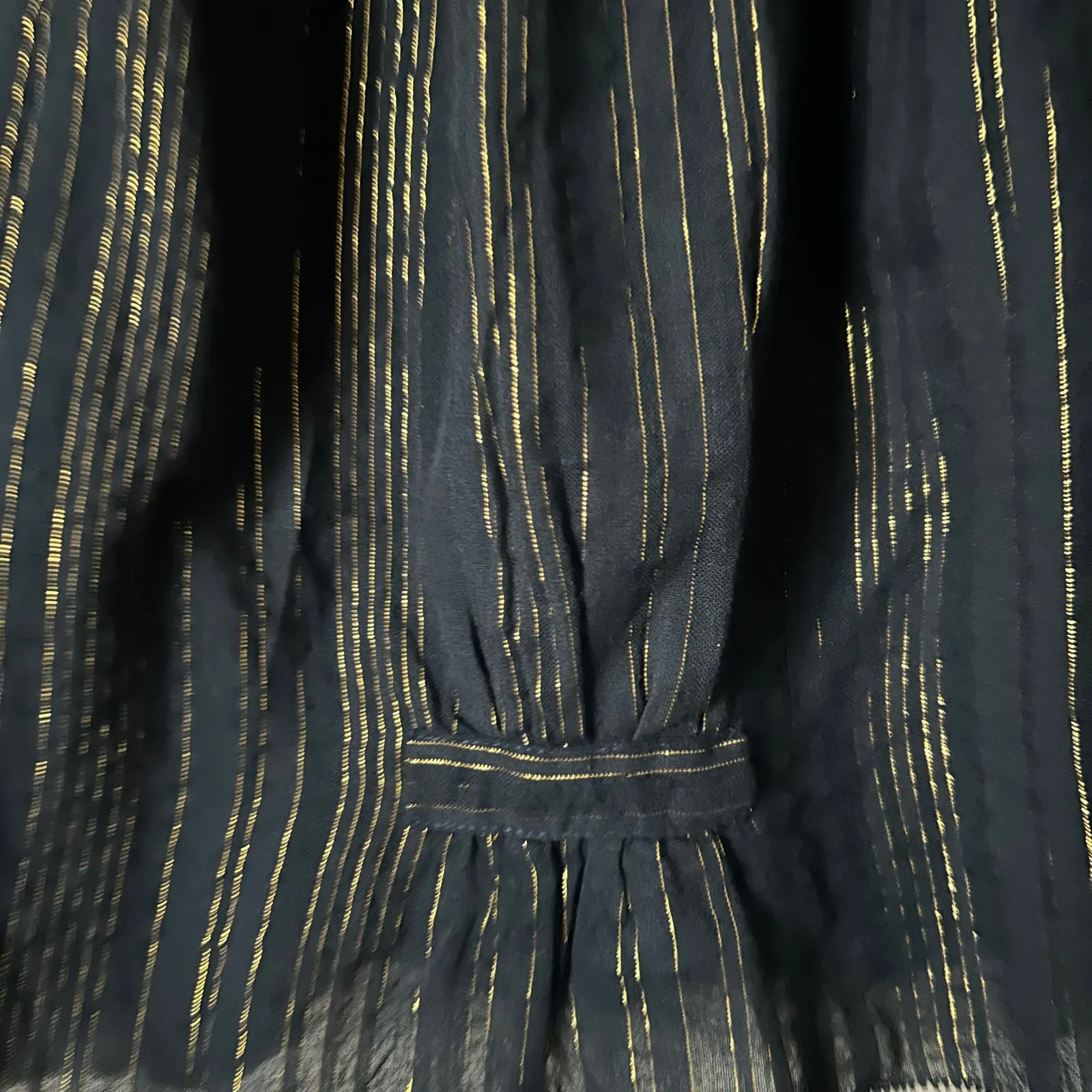 Trovata Birds of Paradis Carla Metallic Navy Stripe High Neck Top Size Small Blue - Image 4