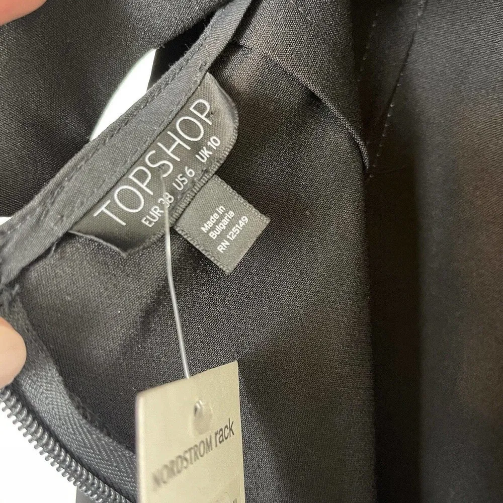 NWT Topshop Contrast Stitch Strapless Jumpsuit Black 6 - Image 7