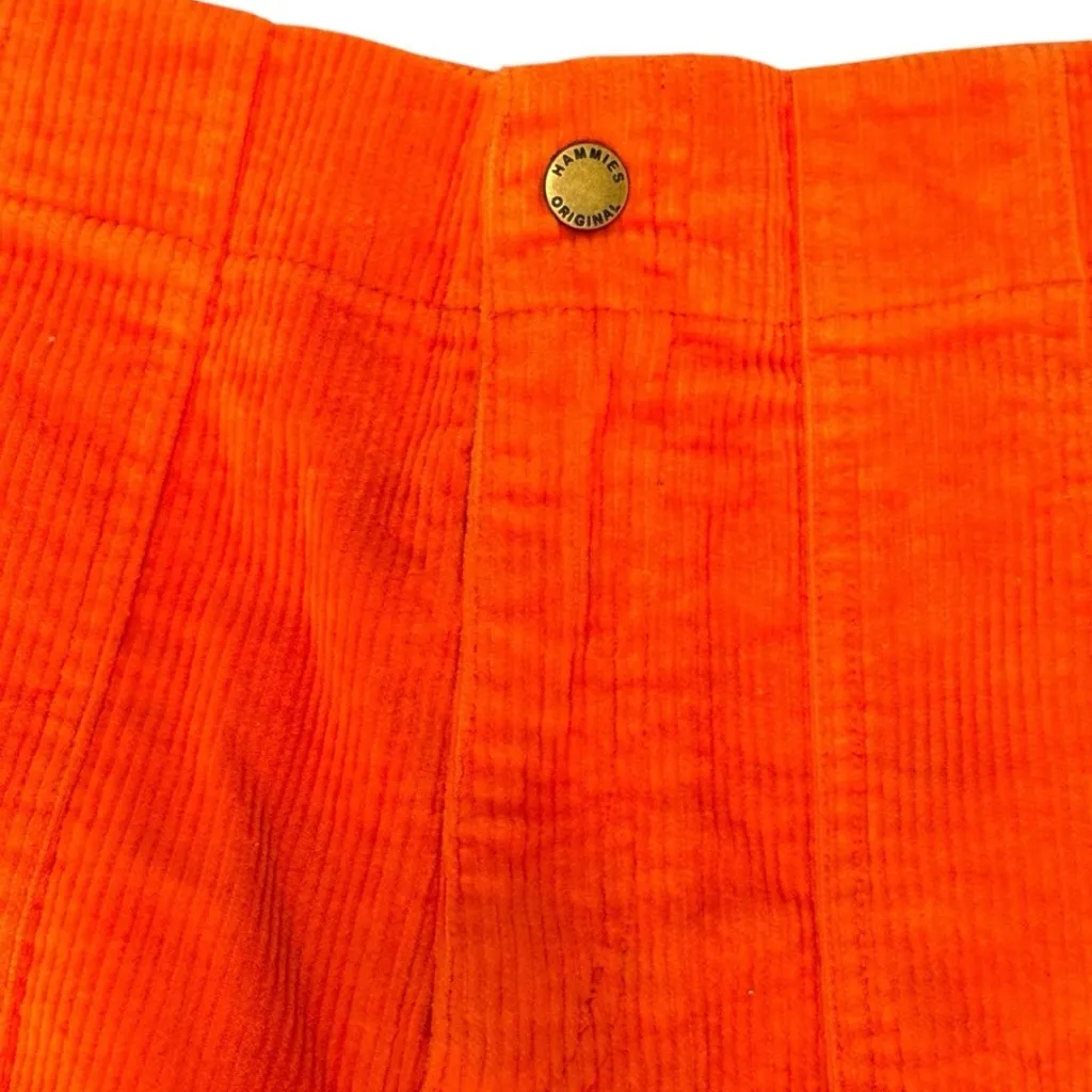 Hammies Women’s High Rise Orange Corduroy Retro Mini Shorts 28 - Image 10