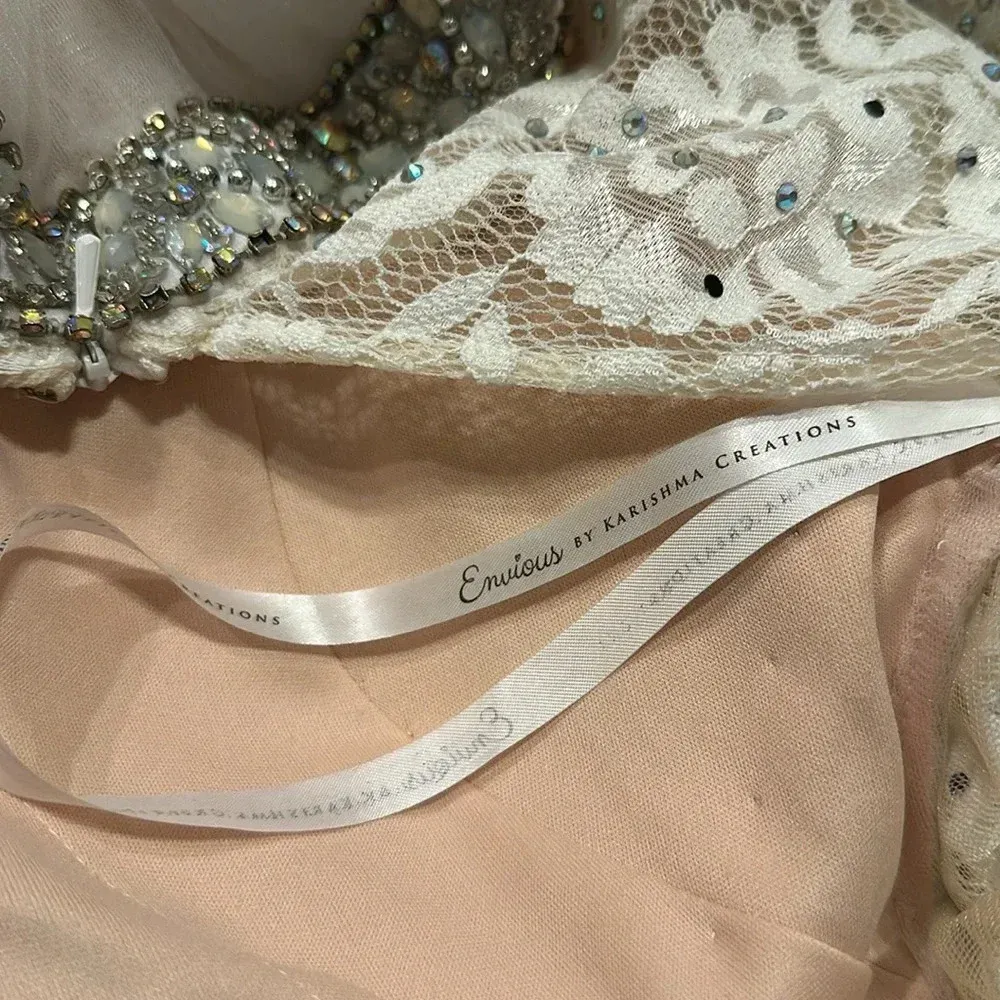 Envious Couture Prom by Karishma Collection ball gown/pageant dress size 16 White - Image 14