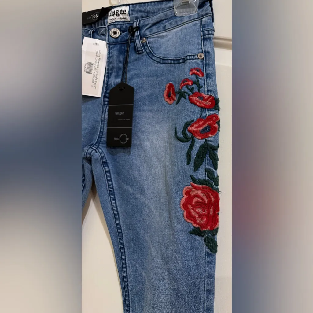 Umgee Flare Embroidered Jeans - Image 2