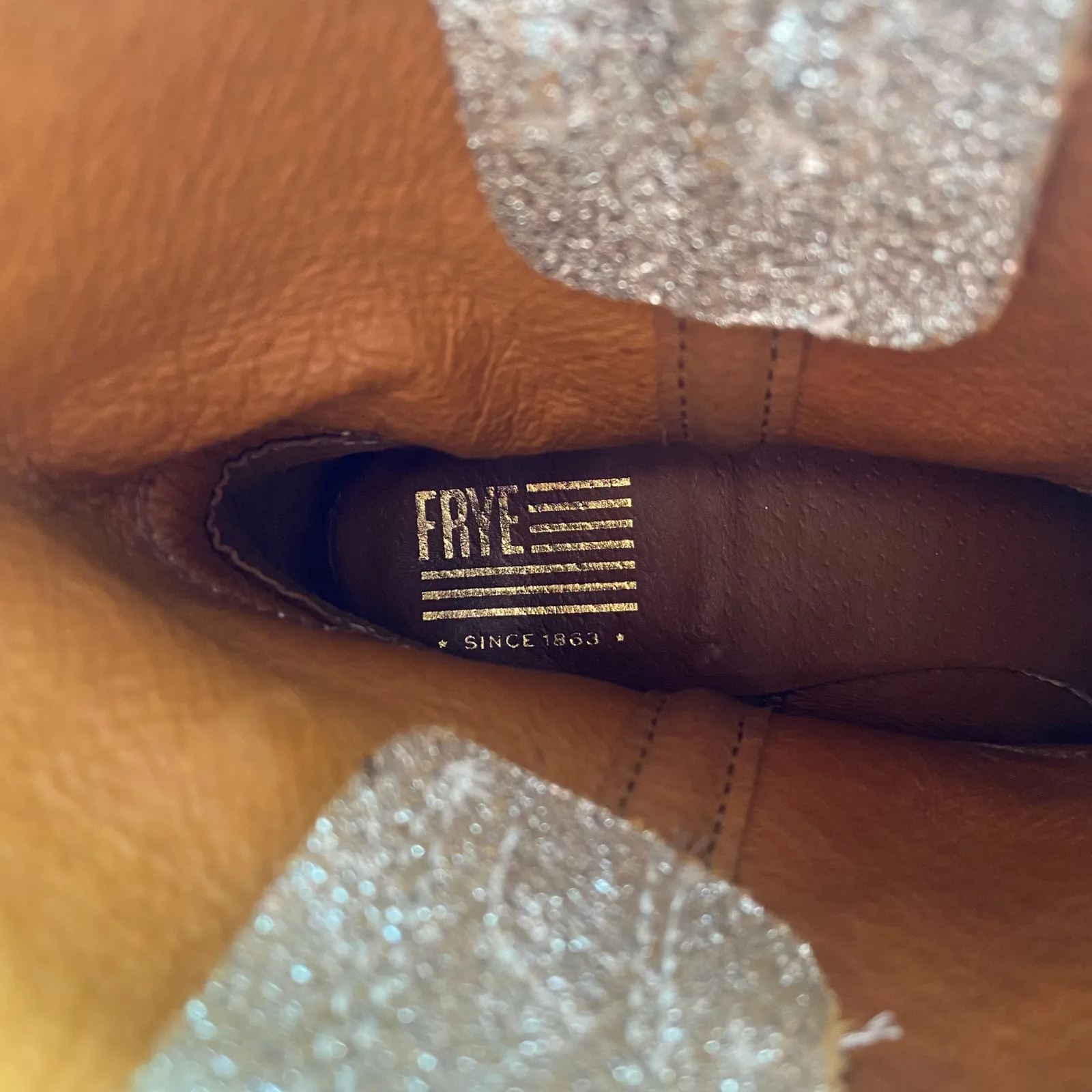 NWOT Frye Women size 6 Silver Harness Moto Shortie Metallic Boots Western Rocker - Image 10