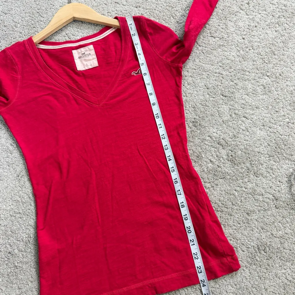 Hollister Women’s Y2K V-Neck Longsleeve Shirt Bella Swan Elena Gilbert in Red S - Image 11