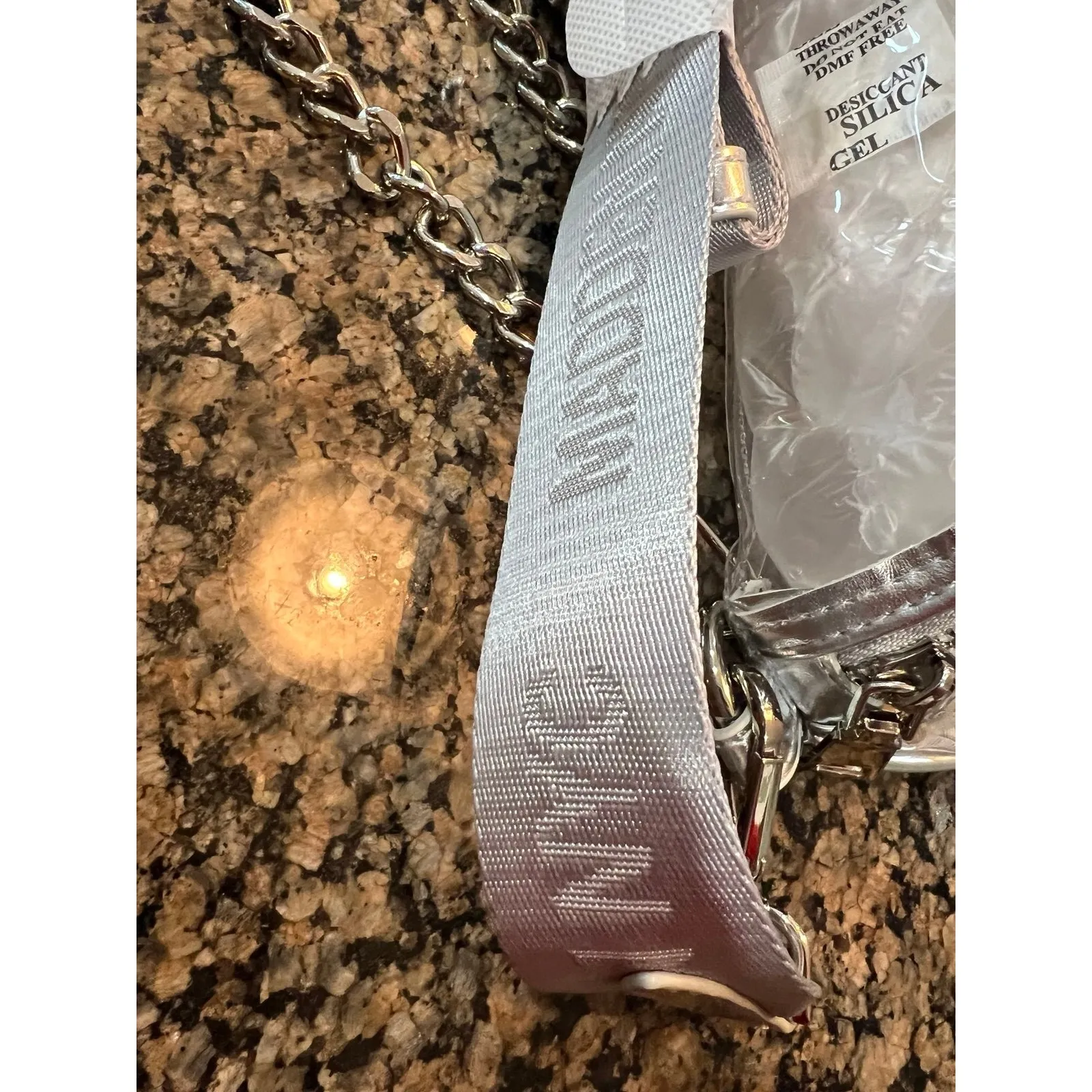 Madden NYC  Crossbody Convertible Fanny Pack Bag NWT Clear With Silver stadium - Image 5