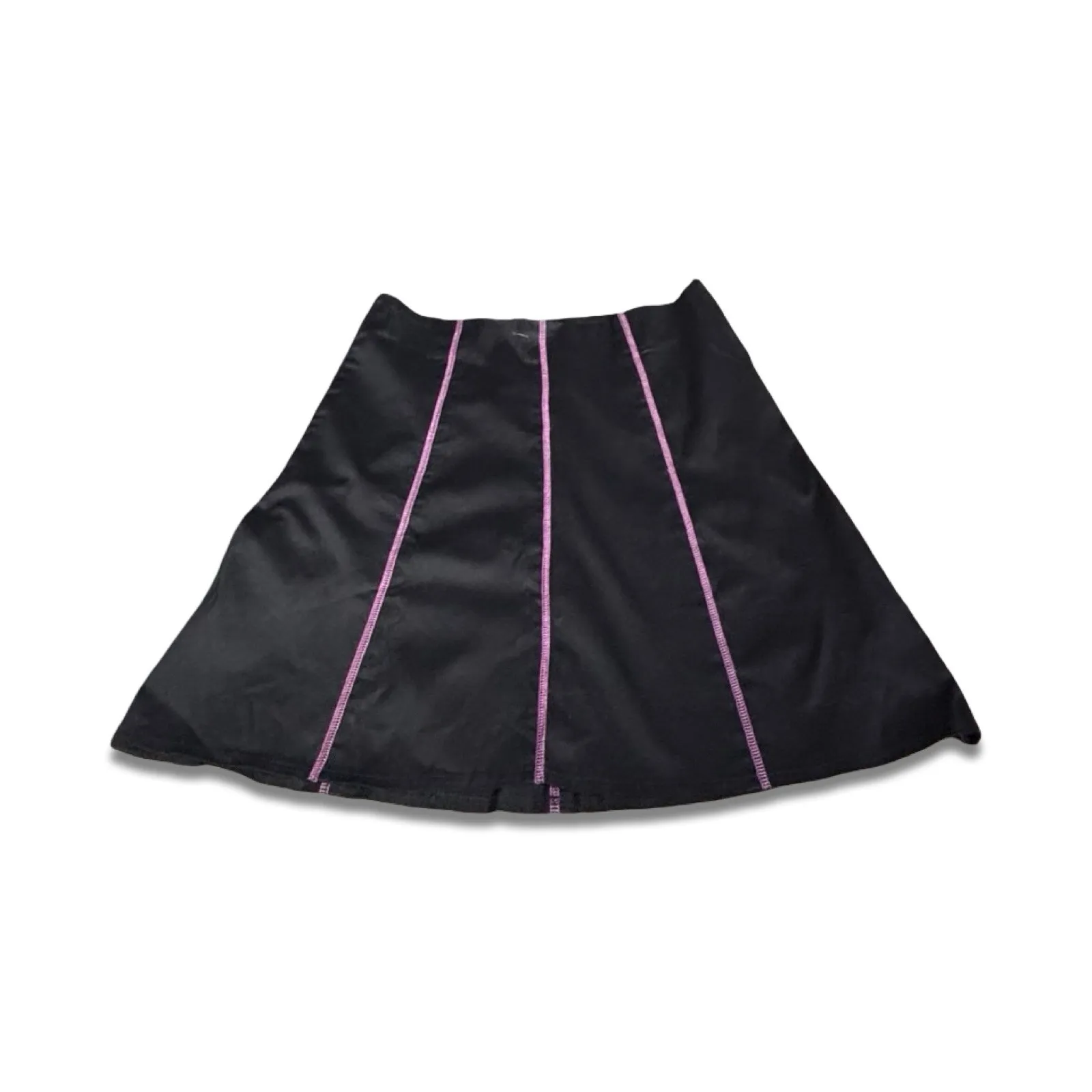 Vintage Y2K Heart Moon Star Black Mini Skirt Pink Contrast Stitching Size 2 - Image 5
