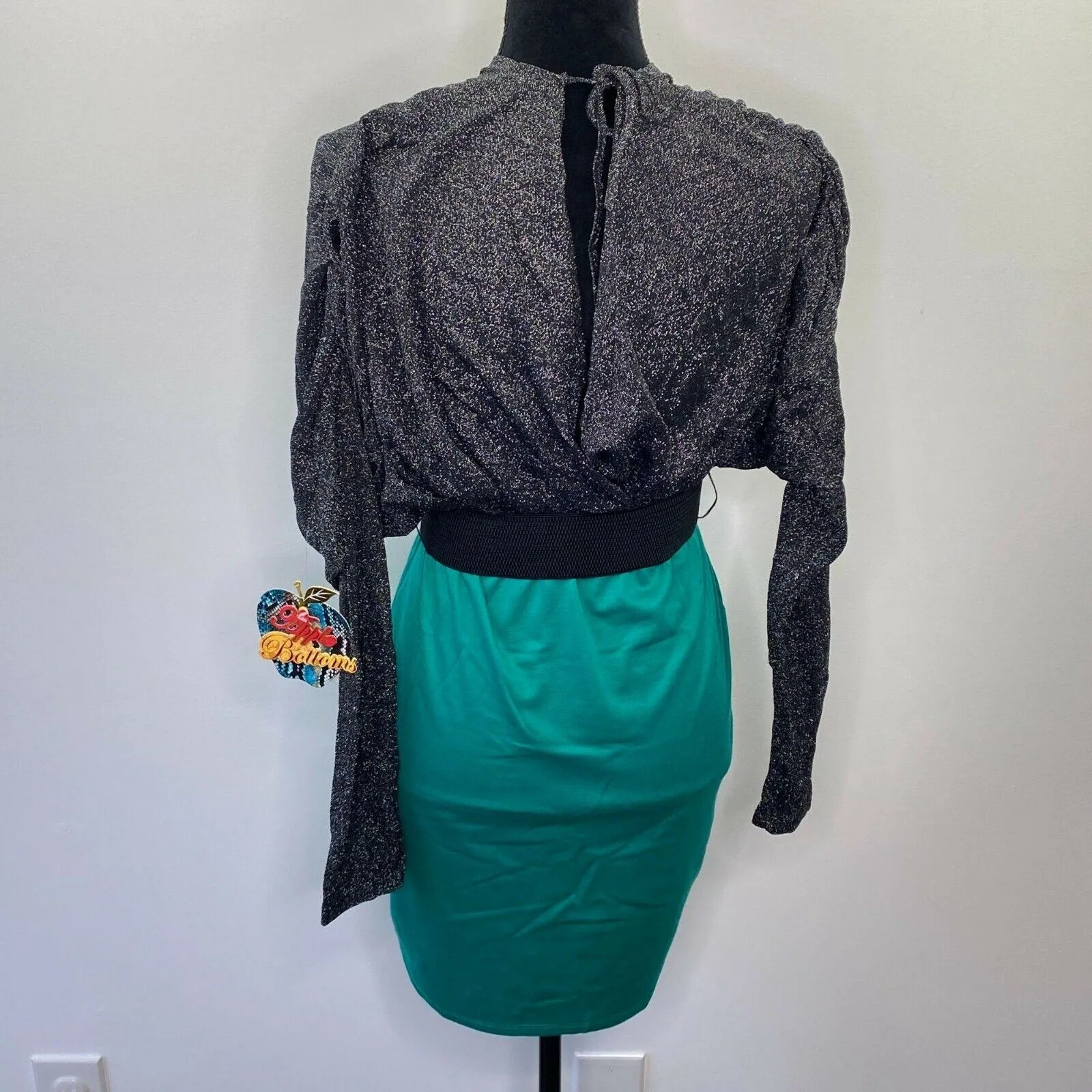 Apple Bottoms Python Crush Jet Black Shimmer Dress Women's Size XL - Image 3