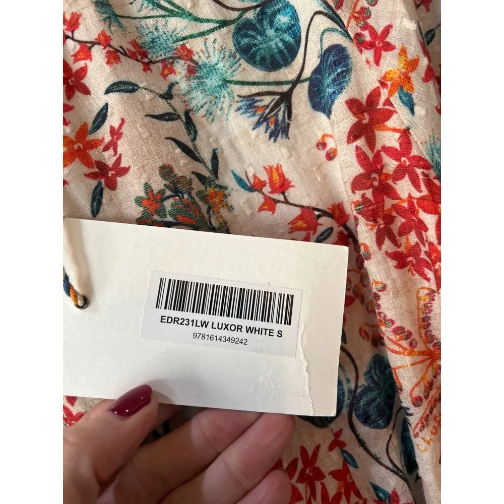 Chufy Thomas Organic Cotton Shirt Dress Luxor Print Womens Size Small Orange - Image 7