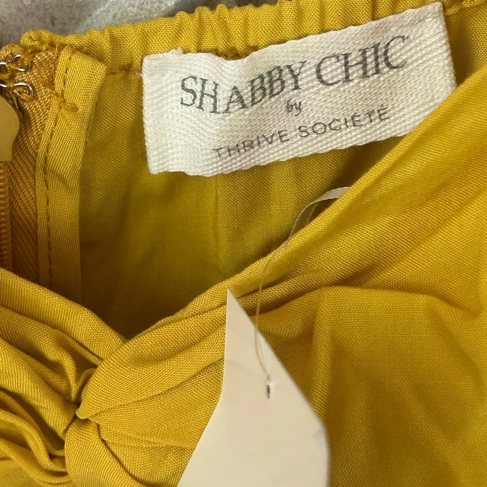 Shabby Chic yellow spaghetti strap summer dress with knot detail and slit SM NWT - Image 5