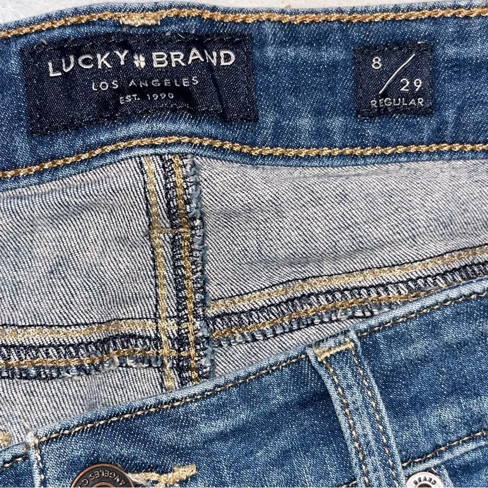 Lucky Brand Ava Mid Rise Skinny Hollis Dest Chewed Hem Jeans size 8/29 - Image 11