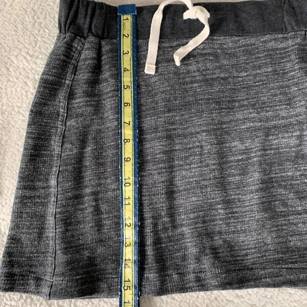 LOFT Cotton Drawstring Athleisure Mini Skirt Heather Grey White small - Image 6