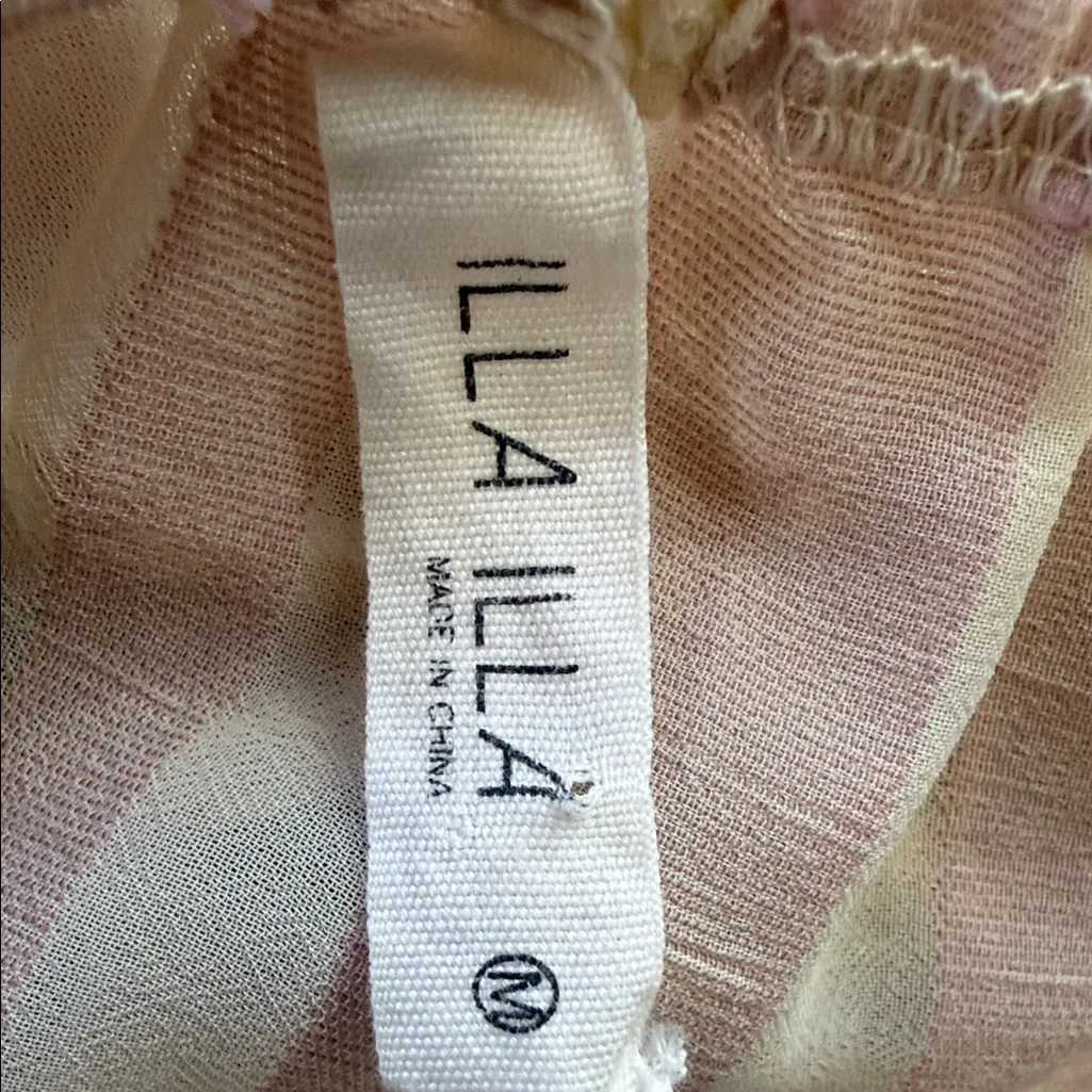 ILLA ILLA Blush Mauve and Cream Stripe Open Tie Back Sleeveless Tiered Dress - Image 11