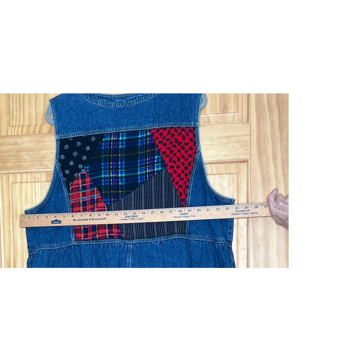 Carol Little NEW VTG 22W deadstock denim maxi jumper dress patchwork panels Blue - Image 3