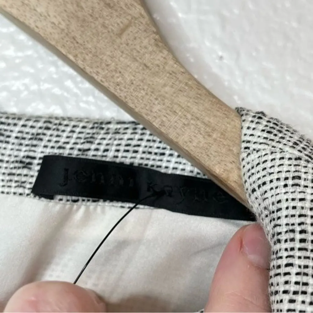 Jenni Kayne micro tweed lined sleeveless above knee business sheath dress small Gray - Image 7