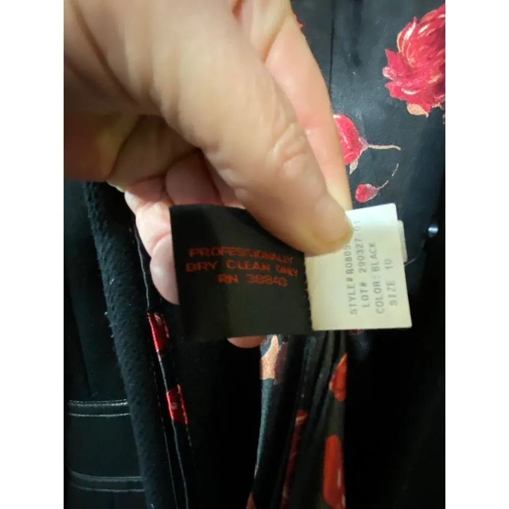 Via Spiga Size 10 Wool Blend Trench Coat Black Academia Steampunk Avant Garde - Image 7