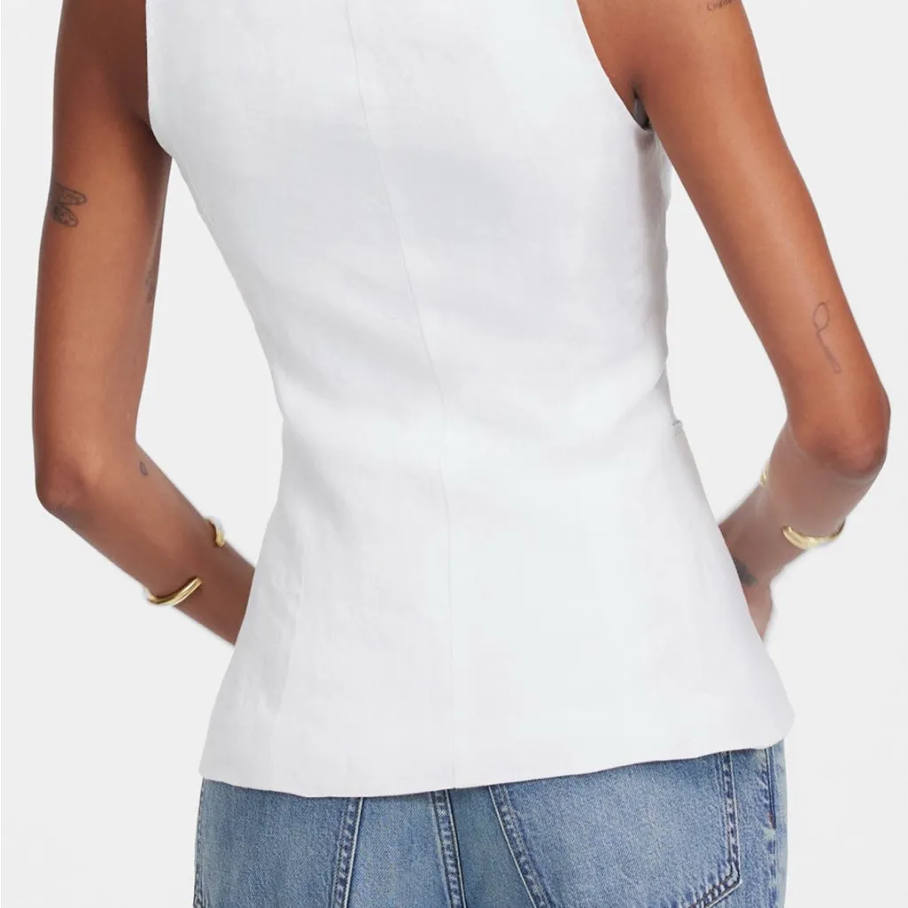 Madewell NWT Linen Scoop Neck Cutaway Vest size 4 - Image 2