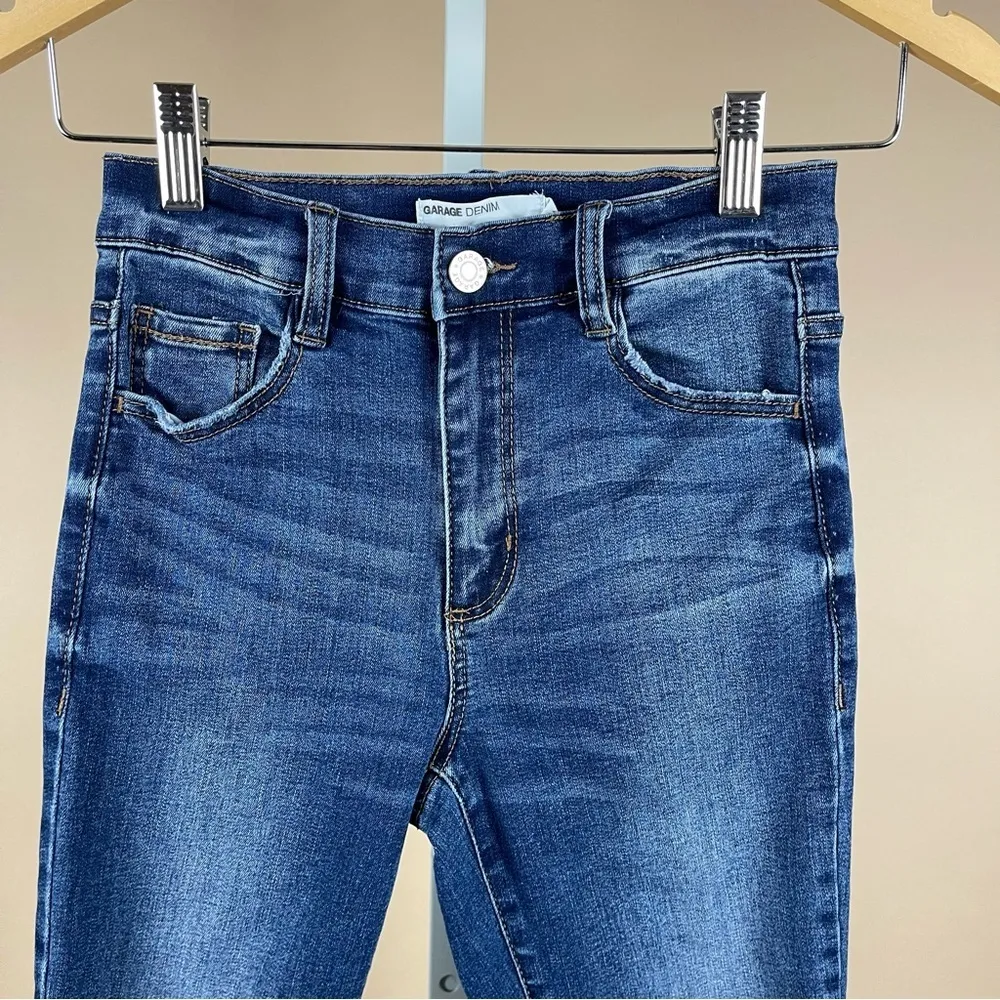 Garage Denim Womens 24 High Rise Distressed Raw Hem Medium Wash Jeans Cali - Image 3