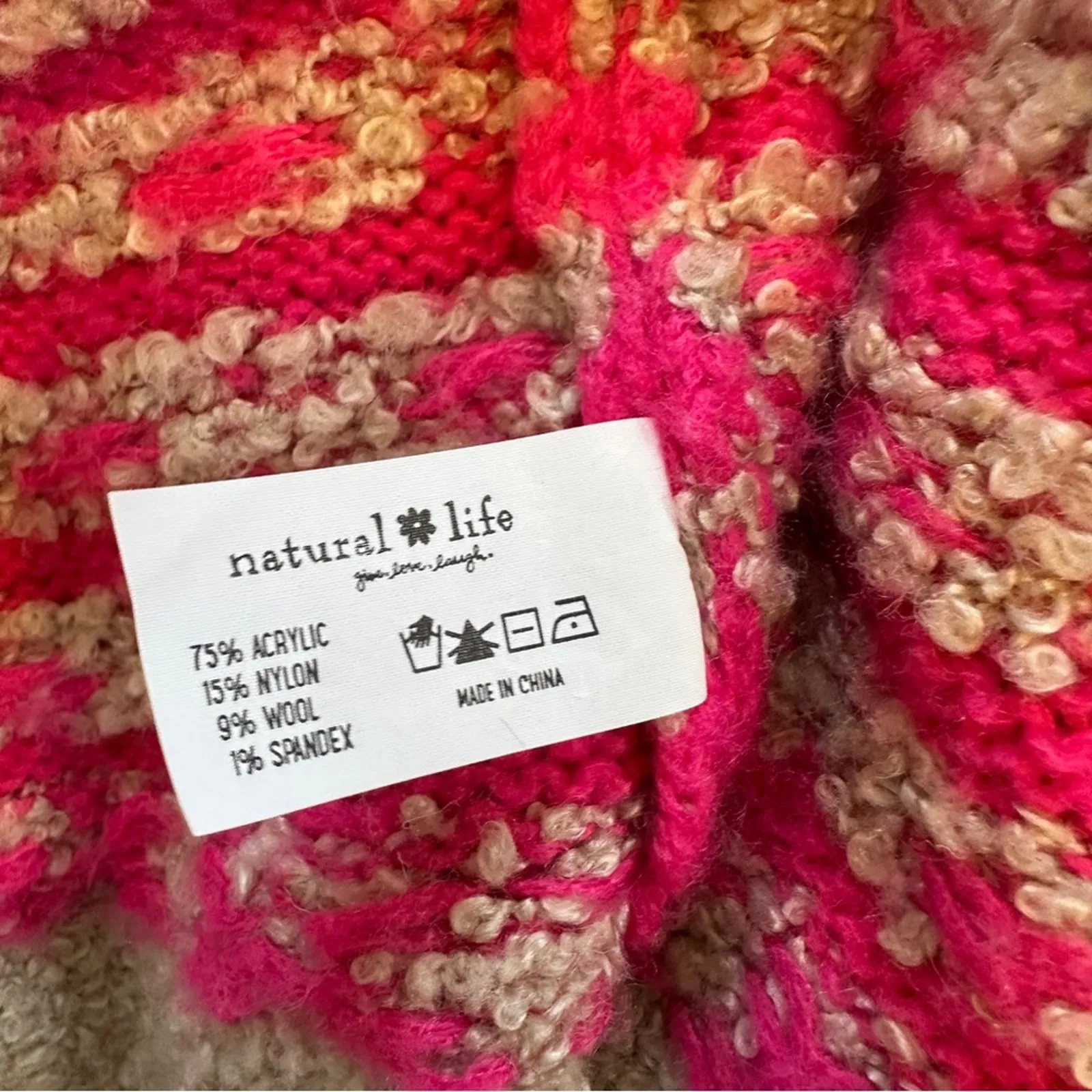 Natural Life Calla Jacquard Cardigan Sweater Floral L/XL Colorful - Image 8