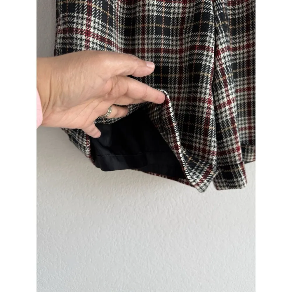 Vintage Talbots Size 10 100% Wool Plaid High Waisted Pleated Shorts‎ Academia - Image 14