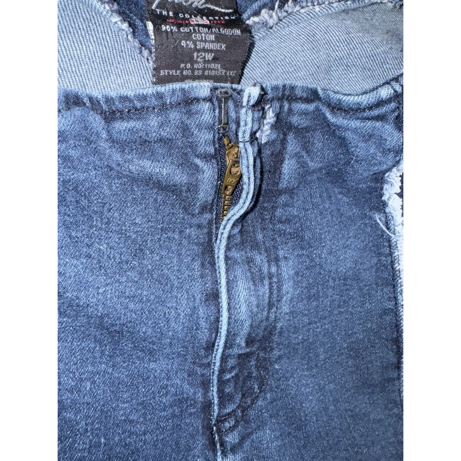 Vintage Fubu Jeans Women 12w‎ Frayed Straight Leg Boho Y2K Retro Hippie Festival Blue Size 12 - Image 11