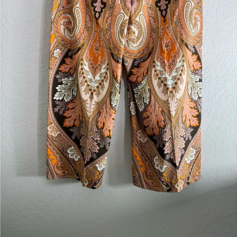 Kobi Halperin Laura Paisley Cropped Pants Orange Size 6 - Image 9