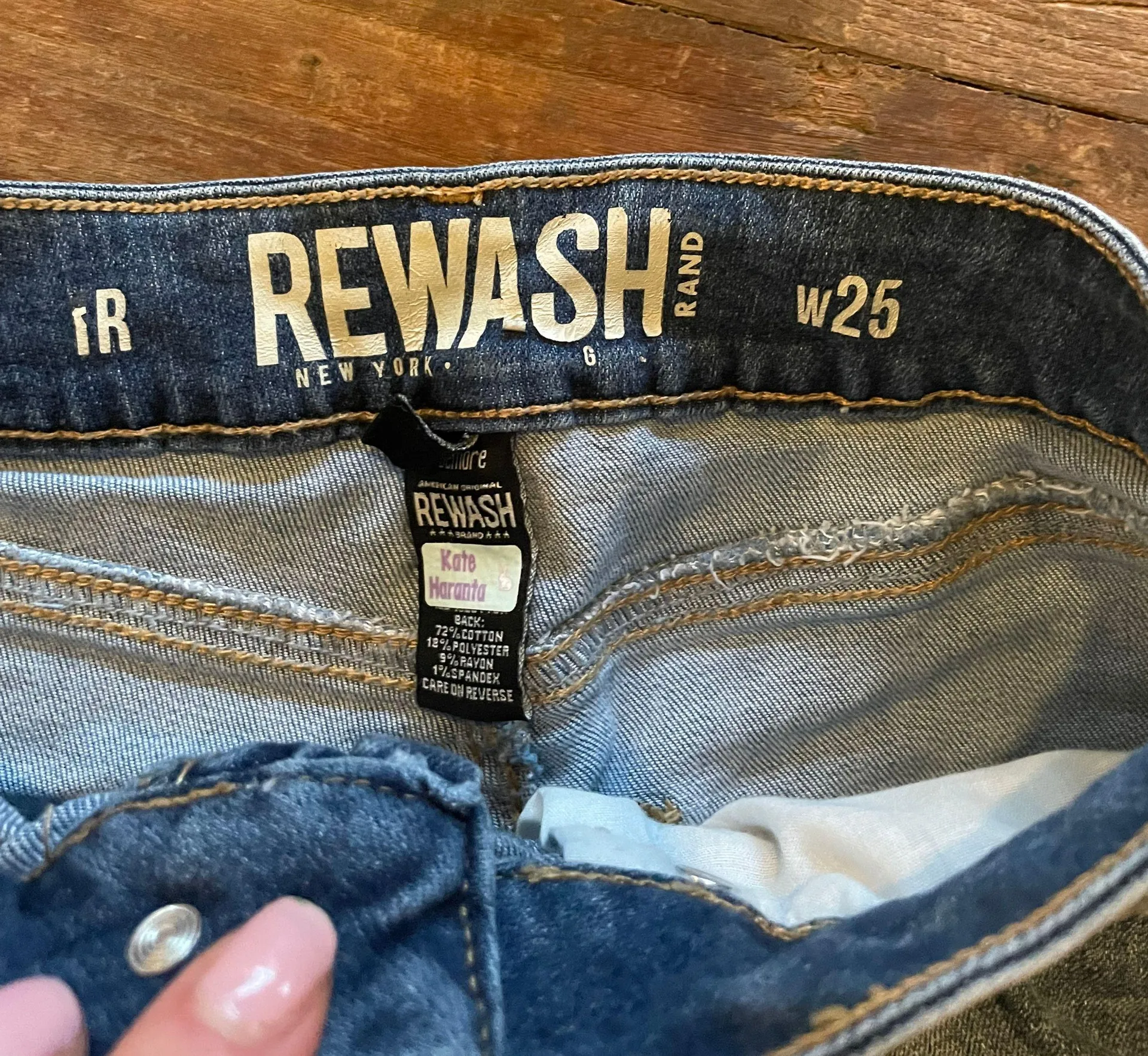 REWASH Denim Distressed Shorts - Image 3