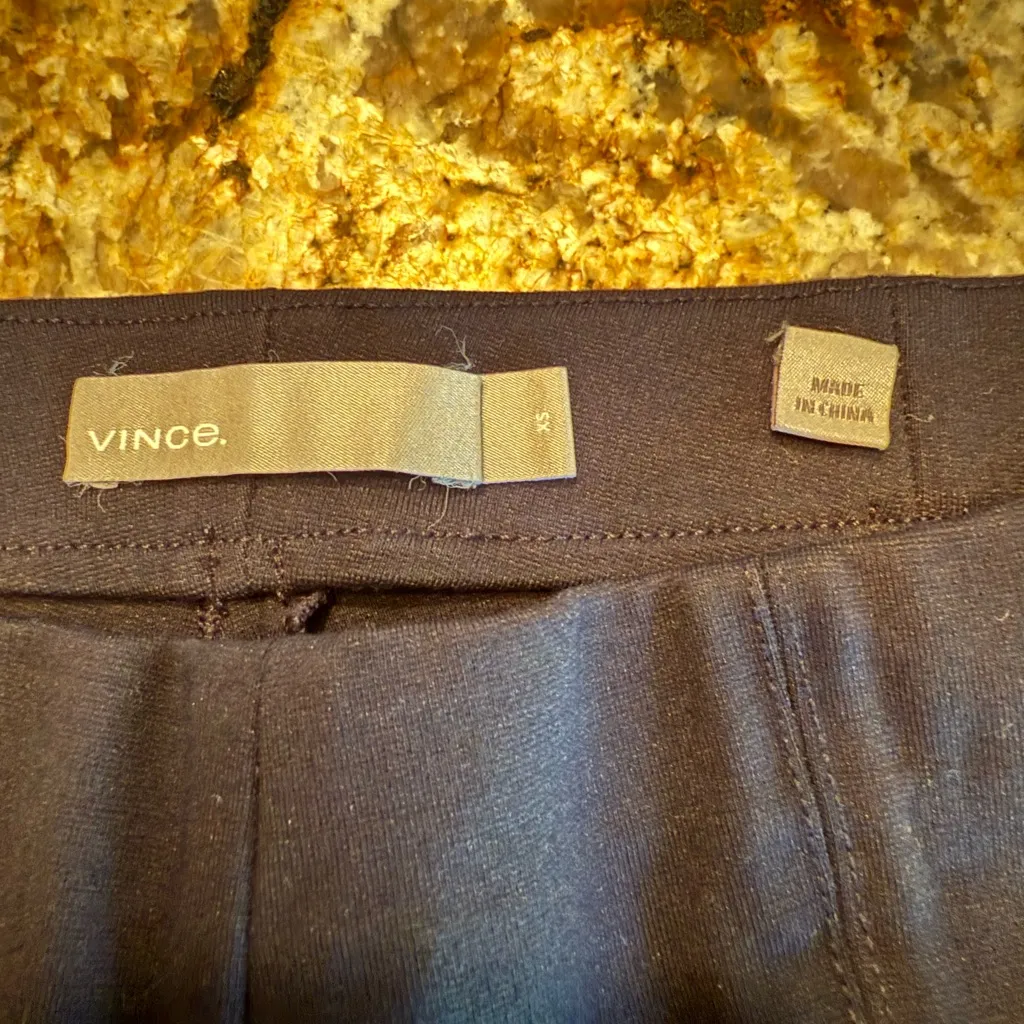 VINCE Navy Blue Ponte Knit Mid Rise Stretch Pants w/ Slit Ankle Sz XS - Image 5