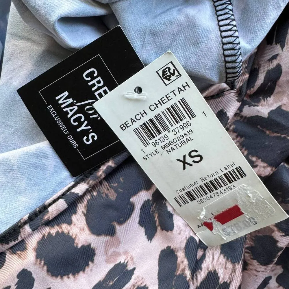 BAR III Beach Cheetah Pool Coverup Animal Print Adjustable Stretch Brown NWT XS - Image 8